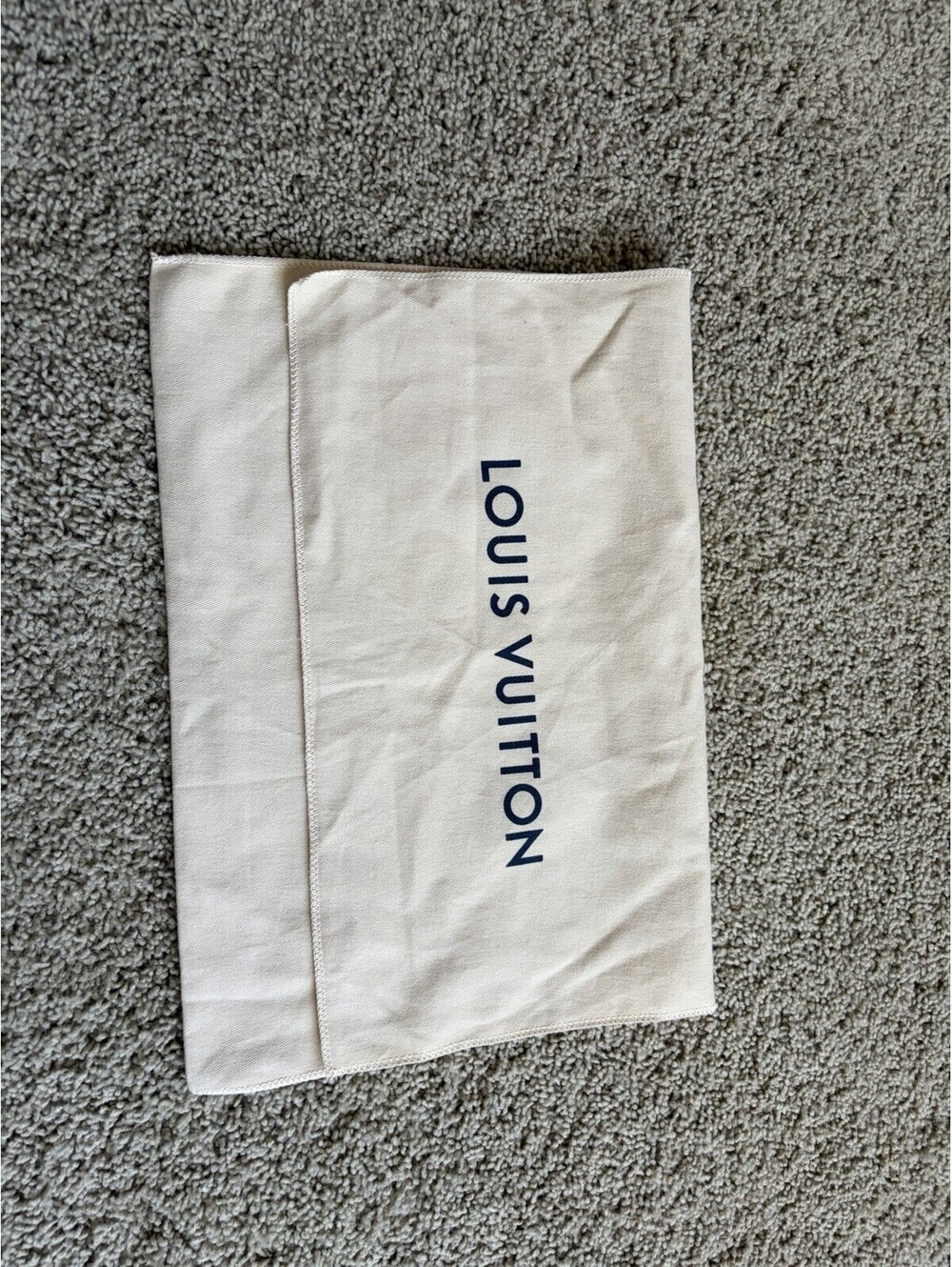 Louis Vuitton Dust Bag Beige Cotton Envelope Flap Storage Purse Handbag One Size